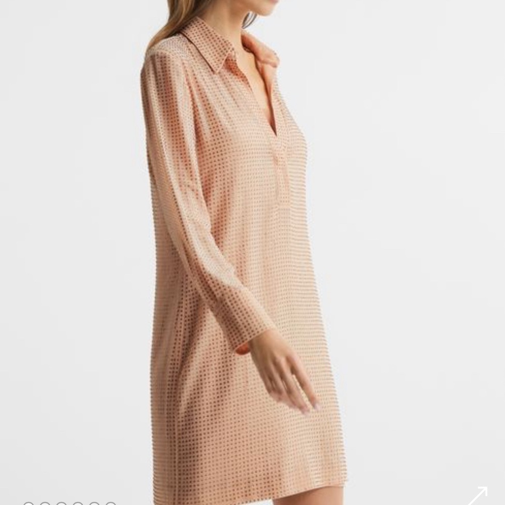 Reiss Austin embellished mini shirt dress